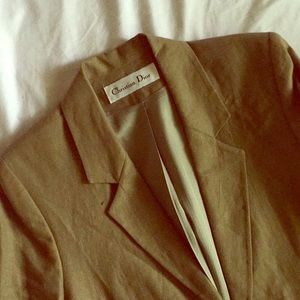 {Christian Dior} Vintage Olive Green Blazer